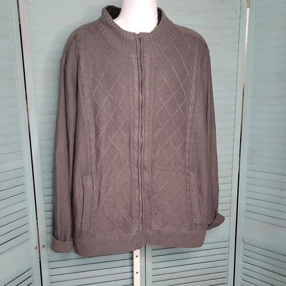 Turtle Bay New York Sz XXL Knit Zip Up Heavy Sweater Blue Long Sleeve - Picture 1 of 6